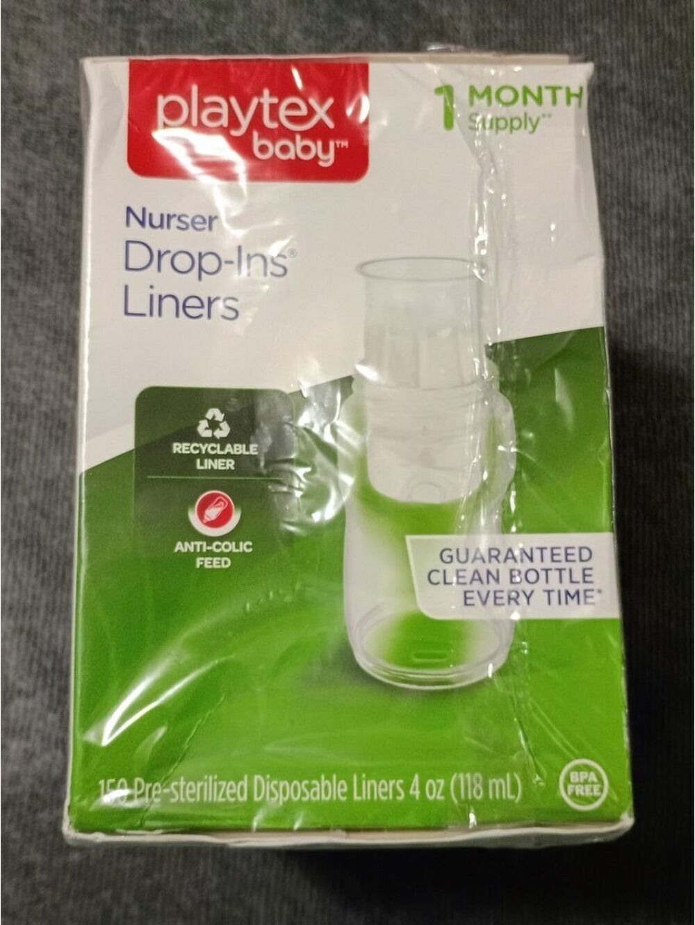 Playtex Baby Nurser Drop-Ins Disposable Liners 4 oz 150 Count Sealed Package